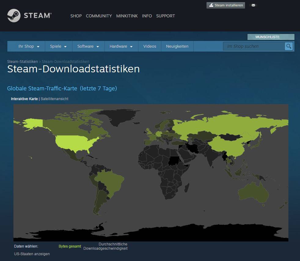 Steam Download Statistik